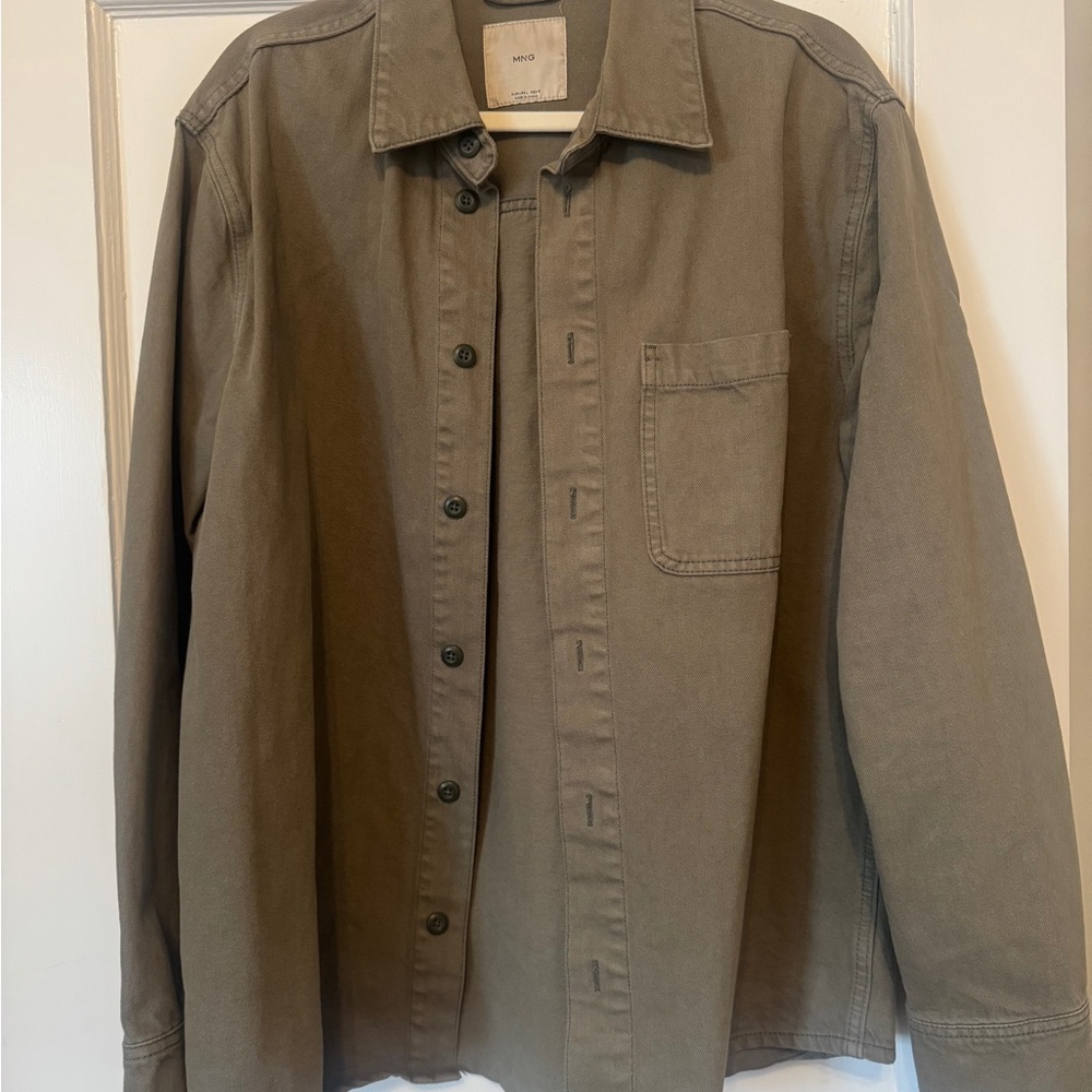 Mango Men's Green Shirt Jacket